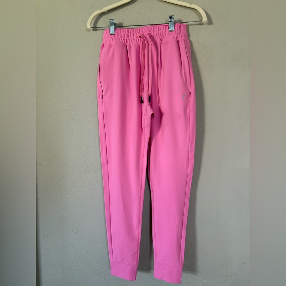 Zyia Bubblegum Pink Confluence Zipper Joggers